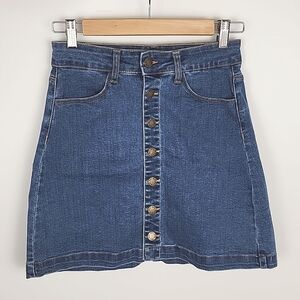 ⭐️3/ $30⭐️ Wax Jean Los Angeles California Blue Denim Jean Mini Skirt Size S